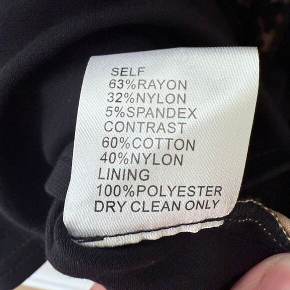 Tadashi Shoji Black Knit Pleated Lace Detail Dress Size Petite Small Cocktail - Picture 11 of 12